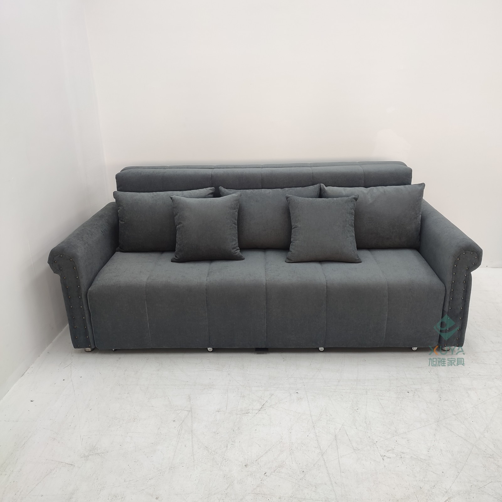 Moderno simple gris multifuncional sofá cama de doble propósito lujoso plegable oficina estudio pequeño sofá americano