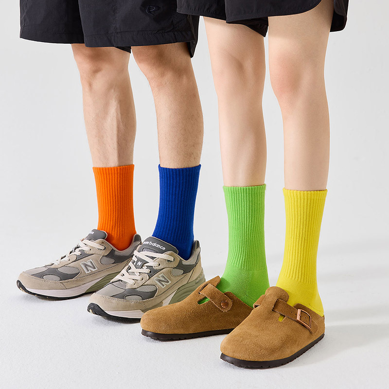 Pure Cotton Socks Men's Mid-Calf Socks Autumn and Winter Thickeneded Sweat-Absorbent and Deodorant Towel Bottom Colorful Couple Women's Boneless Stockings