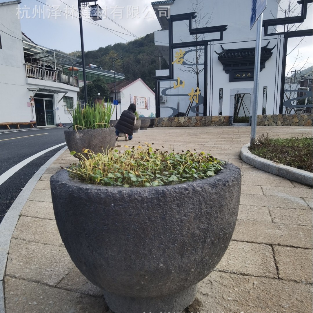 倒臼石倒臼水泥仿古石缸水泥预制混凝土构件做旧耐候性强