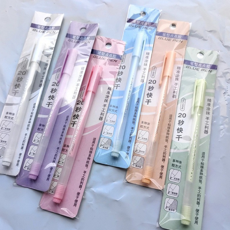 Colorful dot glue pen, journaling tape pen, dot glue for children's crafts, quick-drying glue, student creative supplies