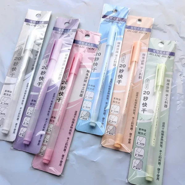 Colorful dot glue pen, journaling tape pen, dot glue for children's crafts, quick-drying glue, student creative supplies