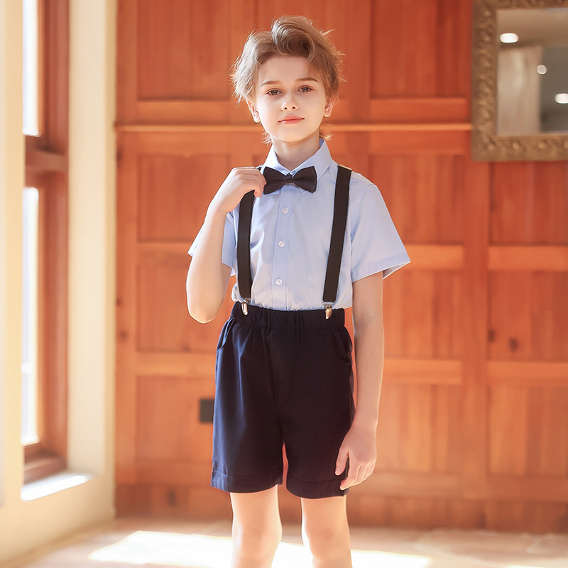 Vestido de niño, traje de tirantes, traje de actuación del día del niño, traje de actuación de coro de la escuela primaria, presentador de la niña de las flores