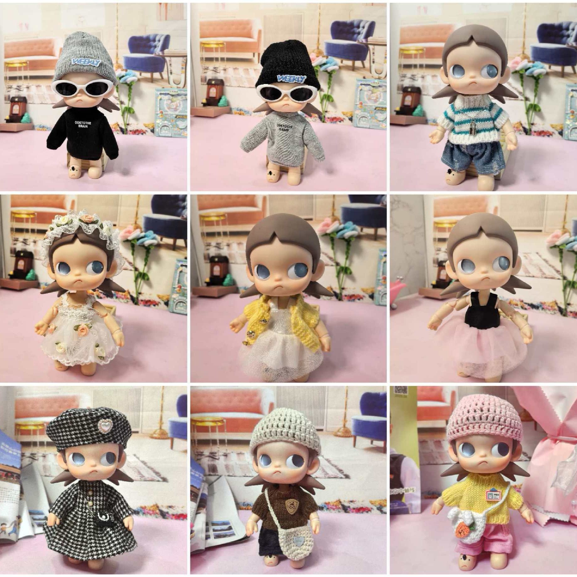 Iga's Dream Place Bjd Doll Clothes 1/8 Gazi Sister Clothes Small Fragrant Beret Suit Woolen Sweatshirt