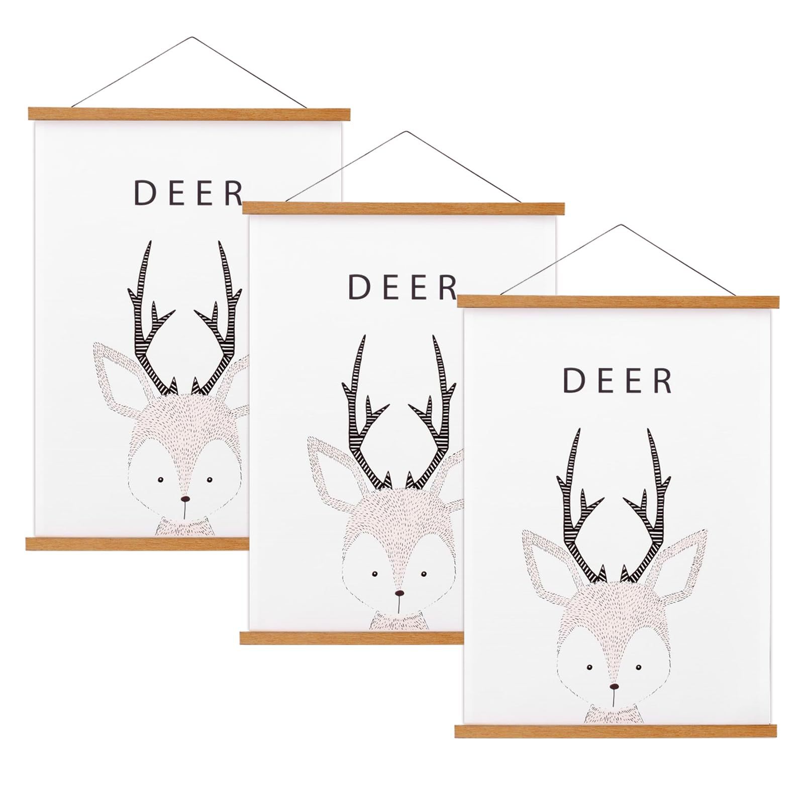 Transfronterizo de madera hecha a mano magnetismo colgar clip de dibujo cartel exhibición marco de fotos pintura caligrafía enmarcado pintura colgar decoración eje