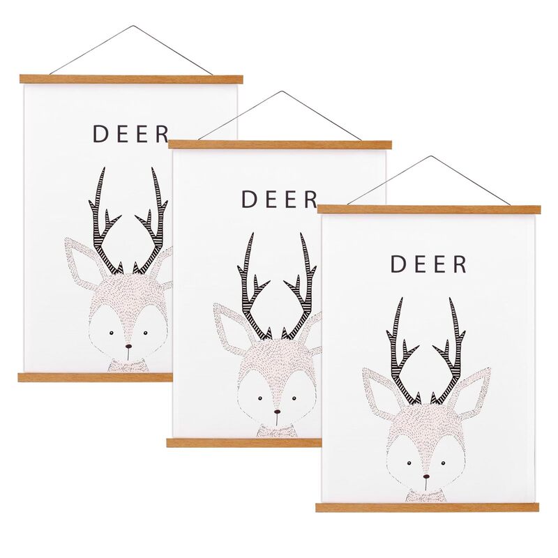 Cross-Border Handmade Wooden Magnetic Hanging Picture Frame Poster Display Photo Frame Calligraphy Painting Artwork Mounting Scroll Decoration