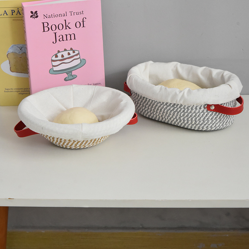 Household Bread Fermentation Basket Dough Proofing Tool Baking Tool Rattan Basket Dough European-Style Fermentation Cloth Mold Cross-Border
