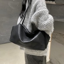 高定植鞣牛皮托特包大容量包包女慵懒风单肩斜挎包通勤包旅行大包