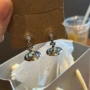 立体白球彩钻耳坠