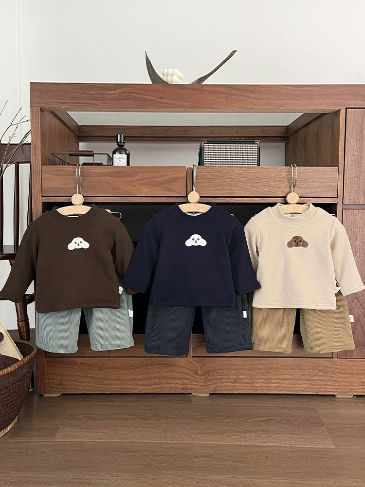 Детские вельветовые утеплённые брюки для отдыха для мальчиков и девочек, вестерн‑стиль, свободный крой, усиленная плотность