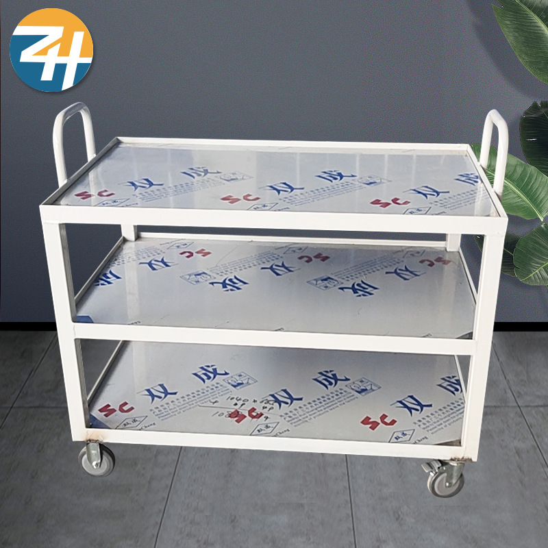 厂家供应不锈钢台车 车间五金工具周转移动三层不锈钢台面台车