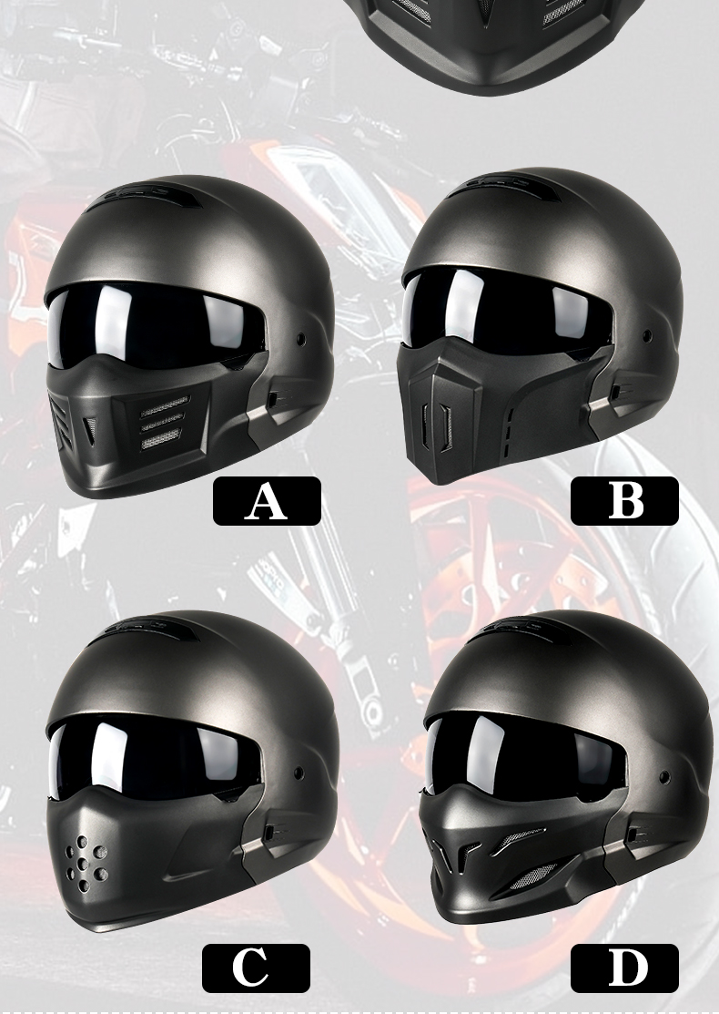 Retro Motorcycle Helmet 3C Certified Full/Half Helmet