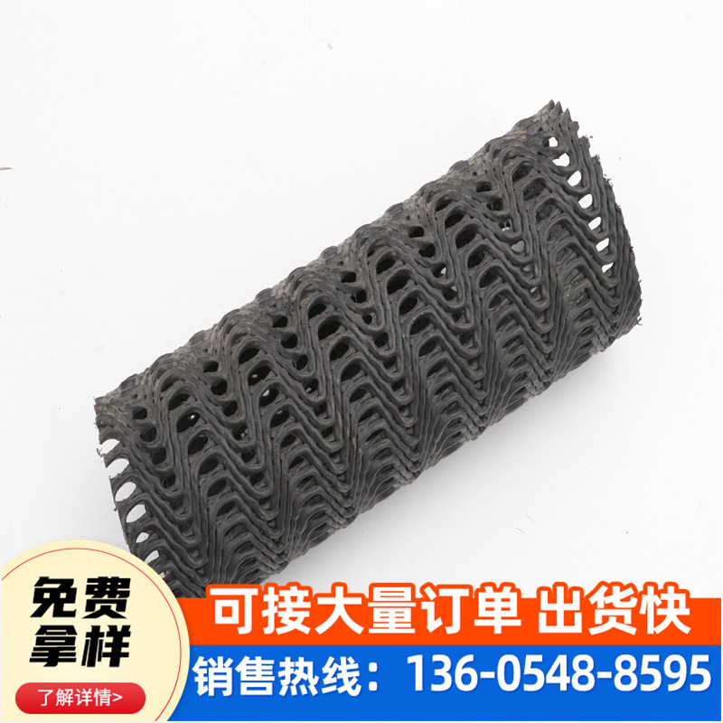 厂家出售硬式黑色透水管园林绿化用盲沟地下排水管曲纹网状透水管