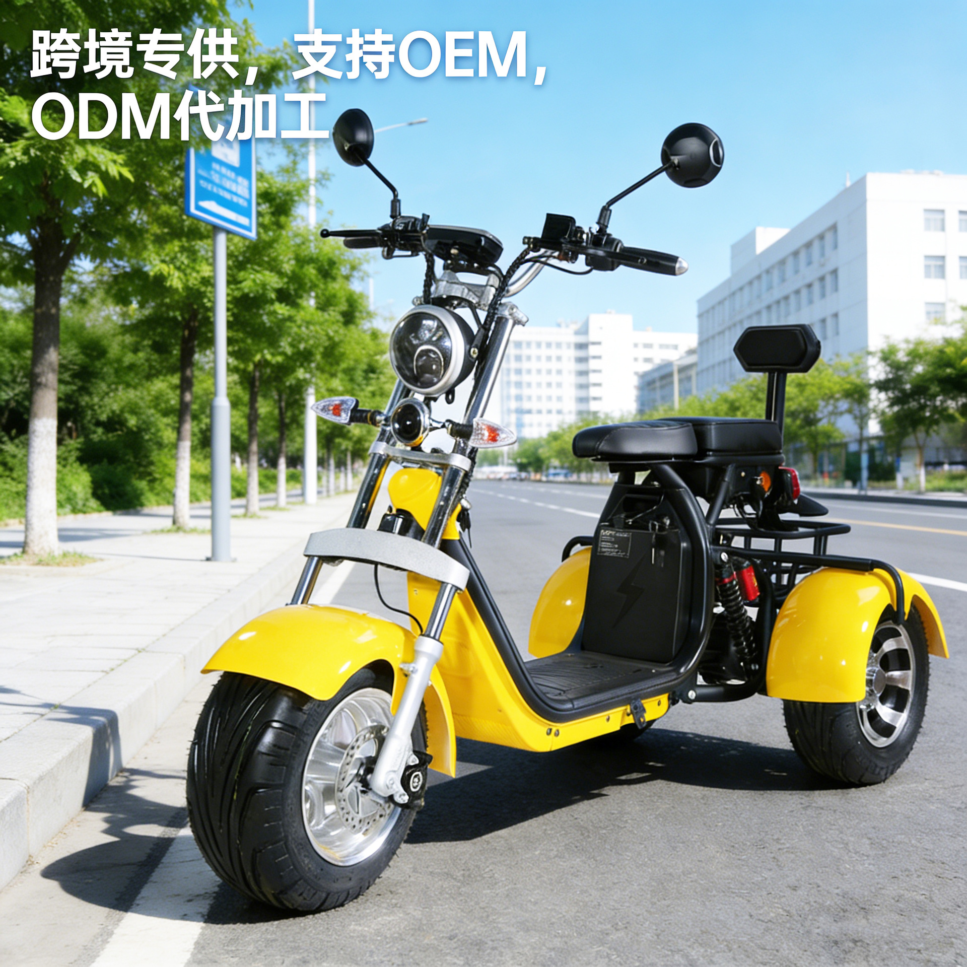 Exportación transfronteriza de triciclos eléctricos cp3.0 Harley CEE ciudad adulta scooter para ayudar a los triciclos