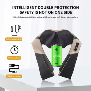 USB Rechargeable Massage Shawl Electric Kneading Heating Lumbar Spine Cervical Spine Leg Massager Manufacturer Cross-Border Dropshipping