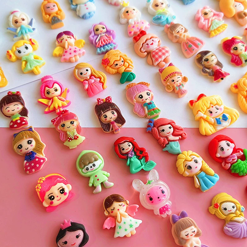 Мультфильм девушка милая Смола DIY чехол для телефона домашняя шпилька Материал Русалка нашивка принцесса ювелирные аксессуары