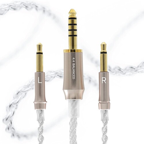 Pure Silver Plated Gold D7100 5200 7200 9200 T1/5P Headphone Upgraded Cable 4-Channel XLR 4.4 Balanced Cable