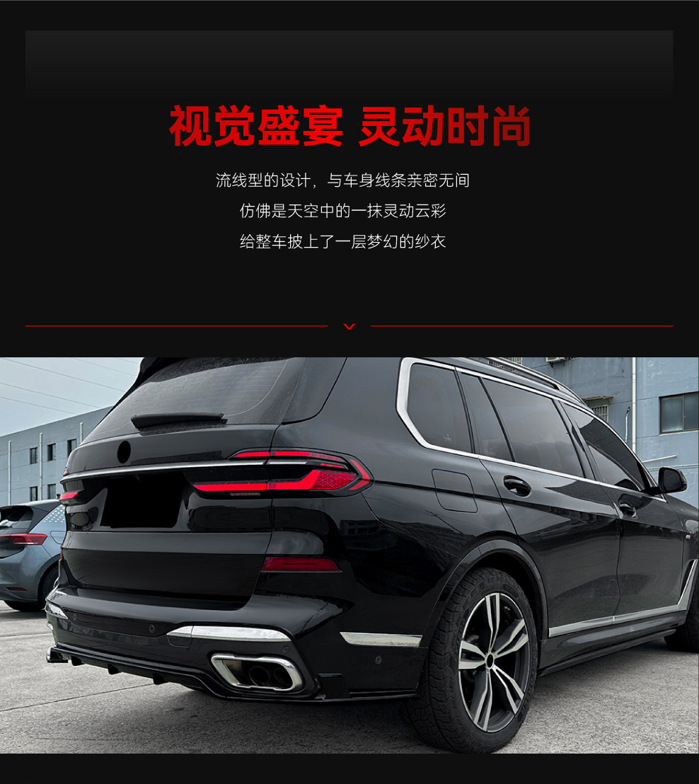 Suitable for 2019+ Bmw X7 G07 m Sport Rear Lip Spoiler Corner Cross-Border Modification Parts