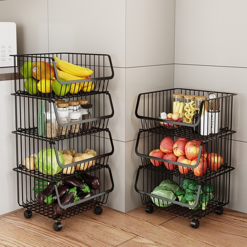 Cart, fruit basket for home use, multilayer storage system