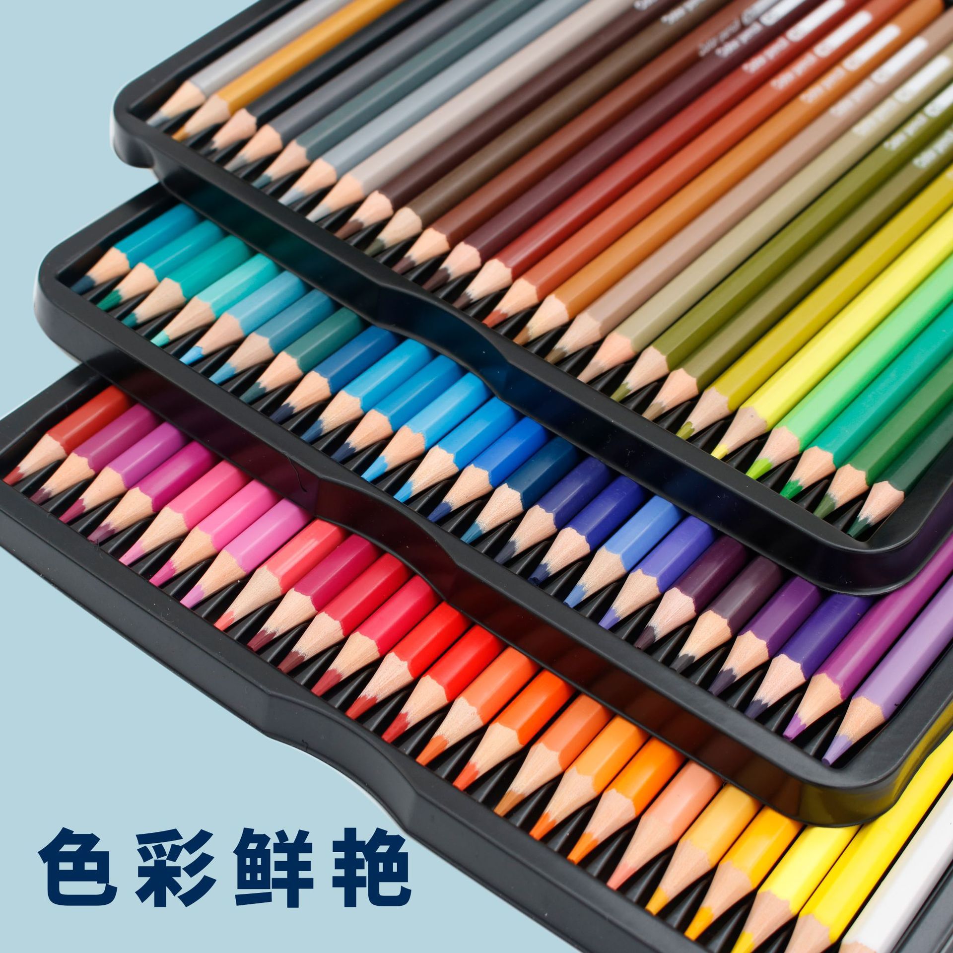 马口铁盒72色彩铅六角杆油性彩色铅笔详情1