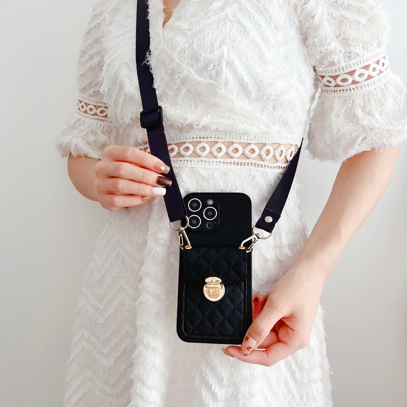 Suitable for Apple phone case sheath iPhon15/14/13/12 foreign trade 11 card holder Plaid leather Samsung Huawei