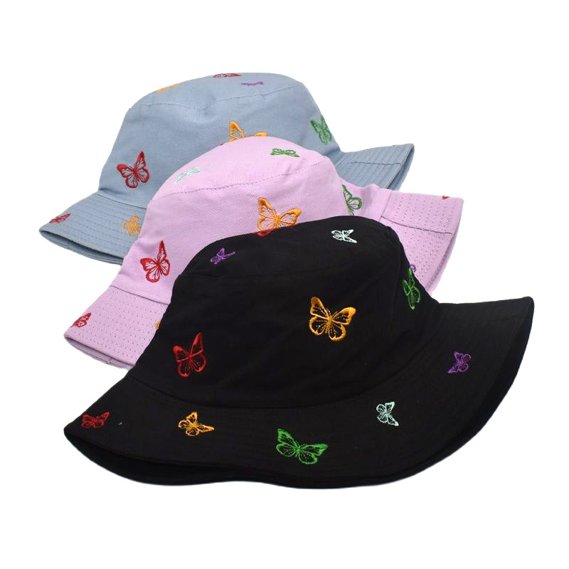 Women's Sweet Butterfly Embroidery Flat Eaves Bucket Hat display picture 2