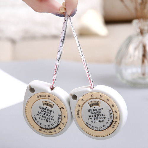 BMI Health Tape Measure Portable Tape Measure Waist Measure Hip Measure Mini Water Drop Automatic Retractable Three-Dimensional Measurement Soft Measure