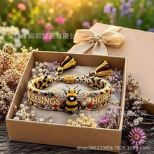 �羳��Ʒ Handmade Honey Bee Woven Bracelet �ֹ��۷侎�����
