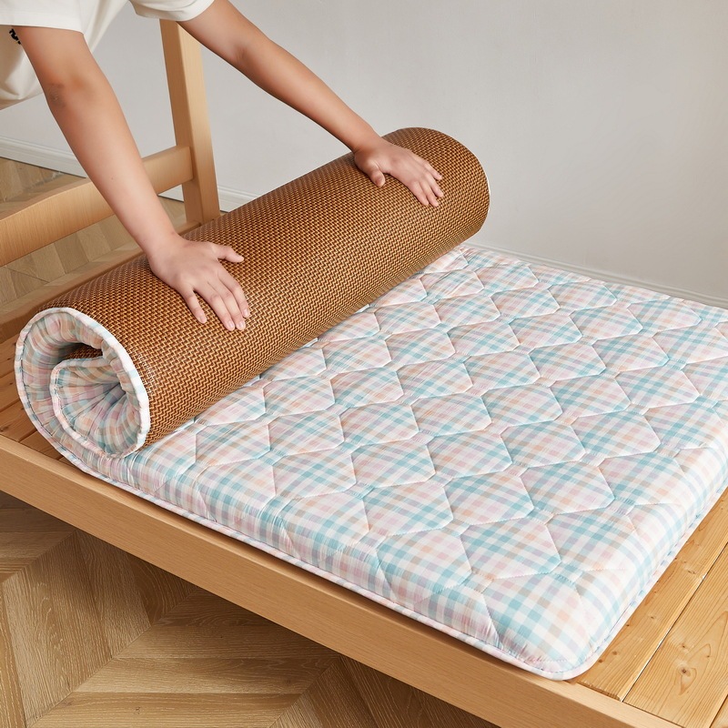 Double-Sided Ice Rattan Cooling Mat Mattress Soft Cushion Student Dormitory Single Folding Mat Home Bedroom Tatami Bed Mat
