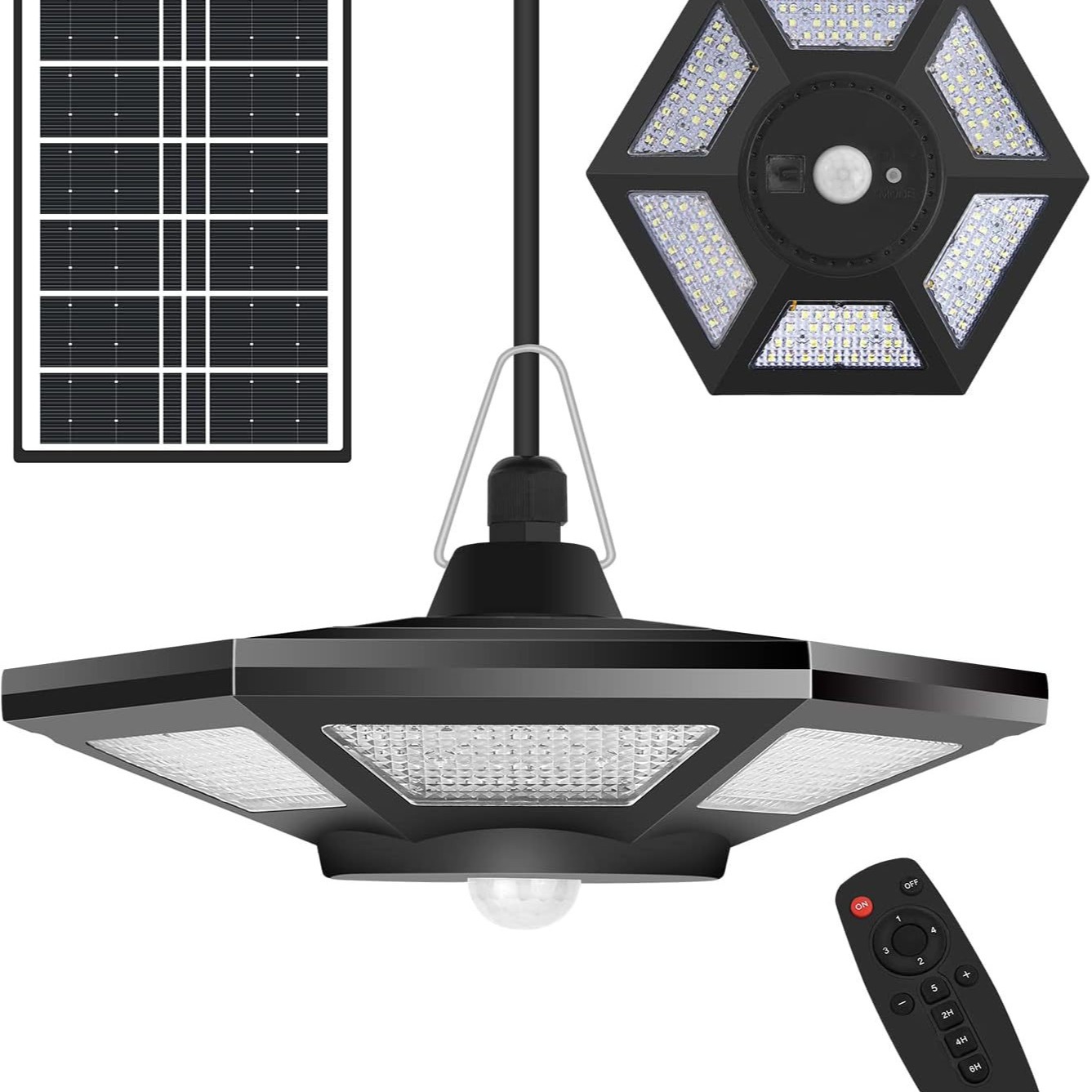 Travel LED ceiling lamp solar-powered for gazebo