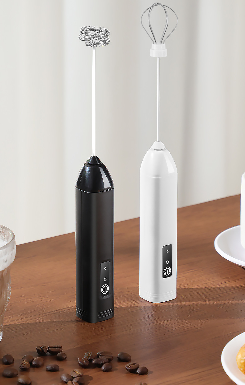 Stok Süt Köpürtücü Kahve Köpürtme Cihazı Krema Çırpma Makinesi Ev Tipi El Tipi Karıştırıcı Süt Köpürtme Makinesi Çift Başlı Yumurta Çırpıcısı