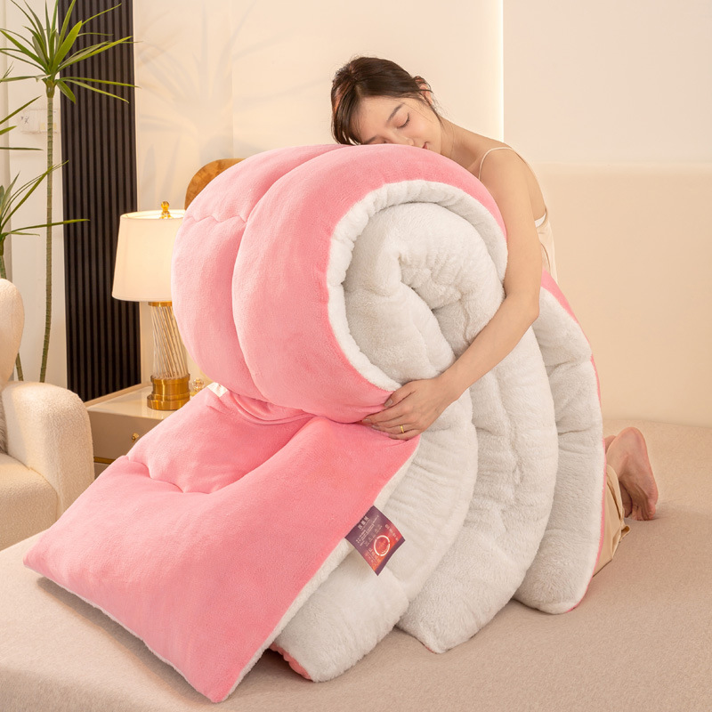 工場直販 両面ミルクベルベット冬用掛け布団 暖かい羊毛ベルベット掛け布団 春秋用掛け布団芯 ライブ配信対応 柔らかい