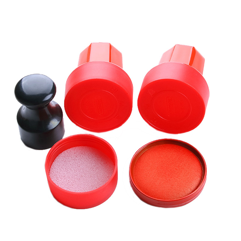 Caja de sello de jinlongxing b8051 caja de sello de plástico translúcido rojo suministros financieros sello redondo al por mayor