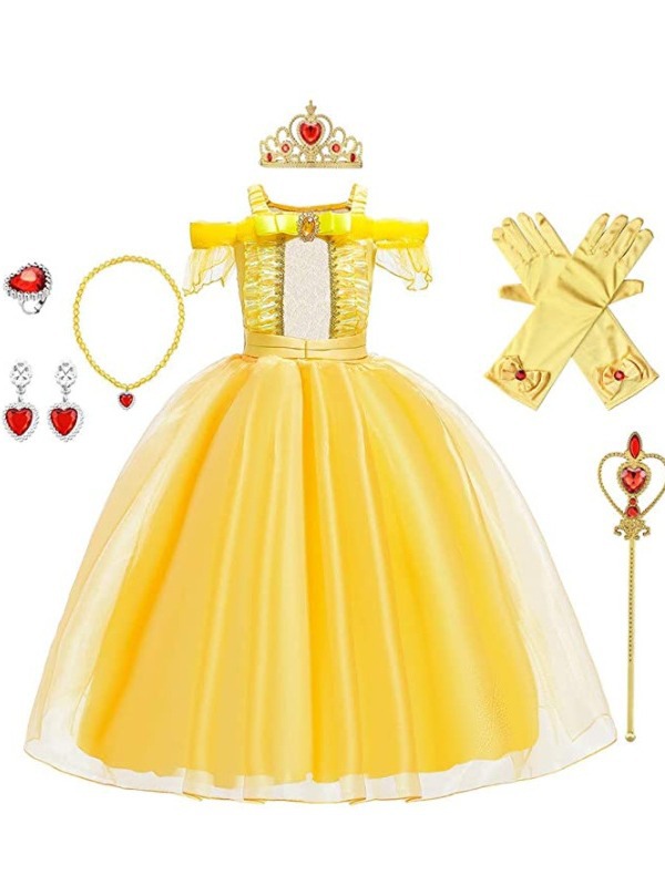 Niñas traje de Halloween Belle princesa vestido de campana belleza y bestia vestido