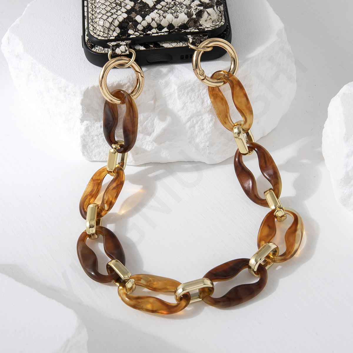 32g Weight Mobile Phone Chain Classification 1 Piece Quantity Alloy Material Oval Pattern Retro, Classic Style Style Retro Classic Style Oval Arylic Alloy Mobile Phone Chain 13