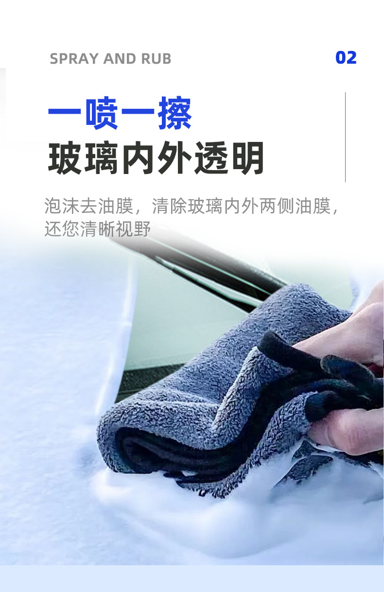 Rabbit Shadow Oil Film Cleaner Front Windshield Rearview Mirror Oil Film Foam Spray Cleaner Removal Oil Film Artifact