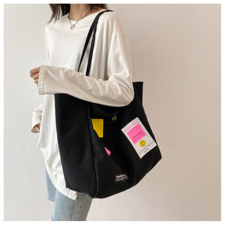Women's Basic Color Block Canvas Shopping Bags display picture 3