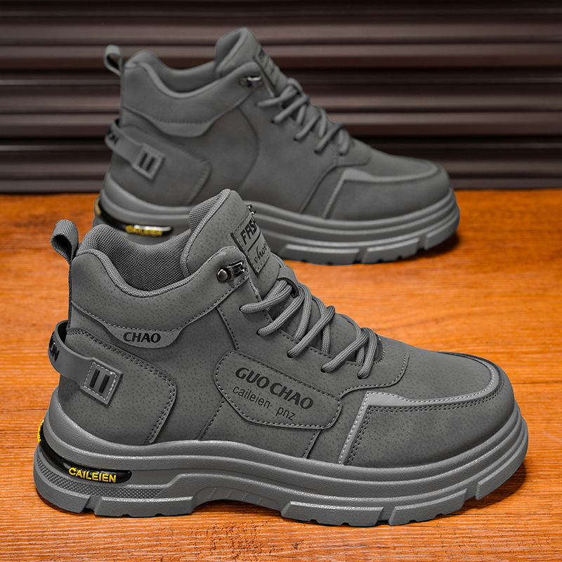Zapatos de otoño patentados nuevos zapatos de alta ayuda, ropa de trabajo y zapatos de moda masculina, zapatos de trabajo de ocio antideslizantes de fondo grueso image 8