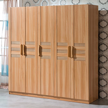大衣柜加高带顶柜四五六平开门整体板式家具组合组装木质衣柜