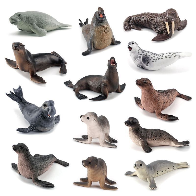 Foreign Trade Cross-border Simulation Marine Life Model suit Solid Seal Sea Lion Walrus Static Ornaments Hand-made Toys