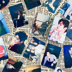 Hou Minghao celebrity-themed boxed set featuring 55 laser-effect mini cards with 3-inch rounded corners—unique, high-quality, and custom-printed LOMO cards.