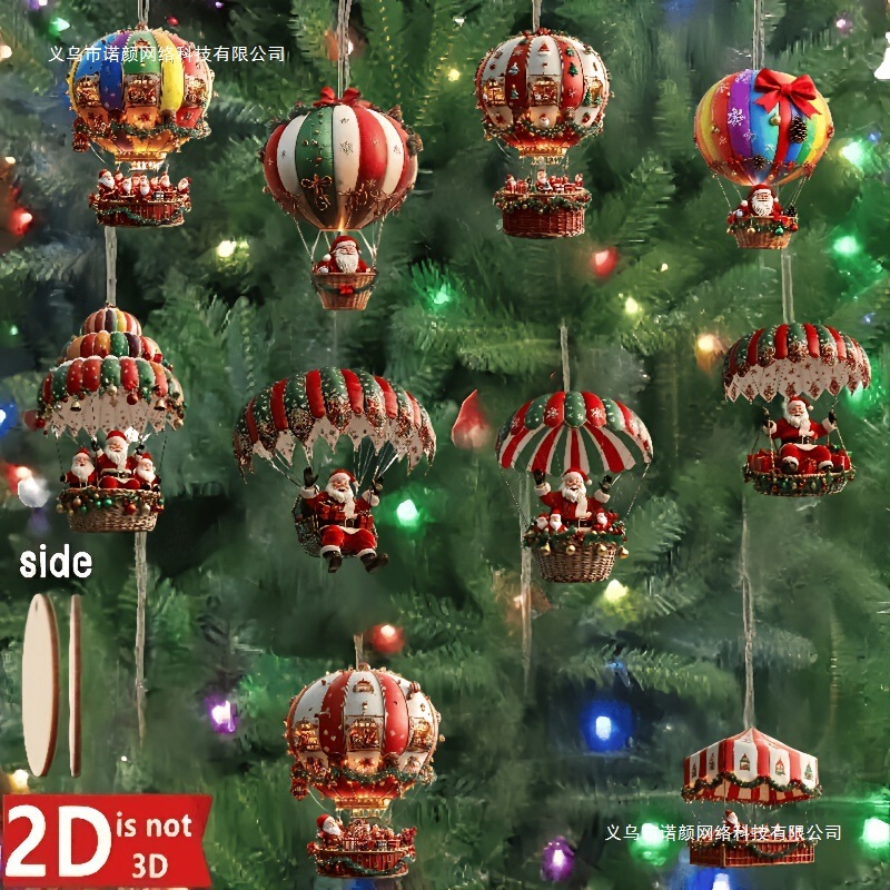 10Pcs Santa Claus Parachute Series Handmade Wooden Home Garden Holiday Gift Decorations Pendant 10Pcs Santa Claus Parachute Series Handmade Wooden Home Garden Holiday Gift Decorations Pendant