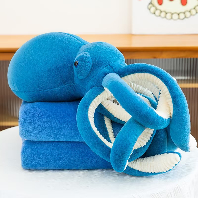Cojín Manta de Peluche de Pulpo 2 en 1 de Peluche Corto y Algodón PP, Multifuncional image 14