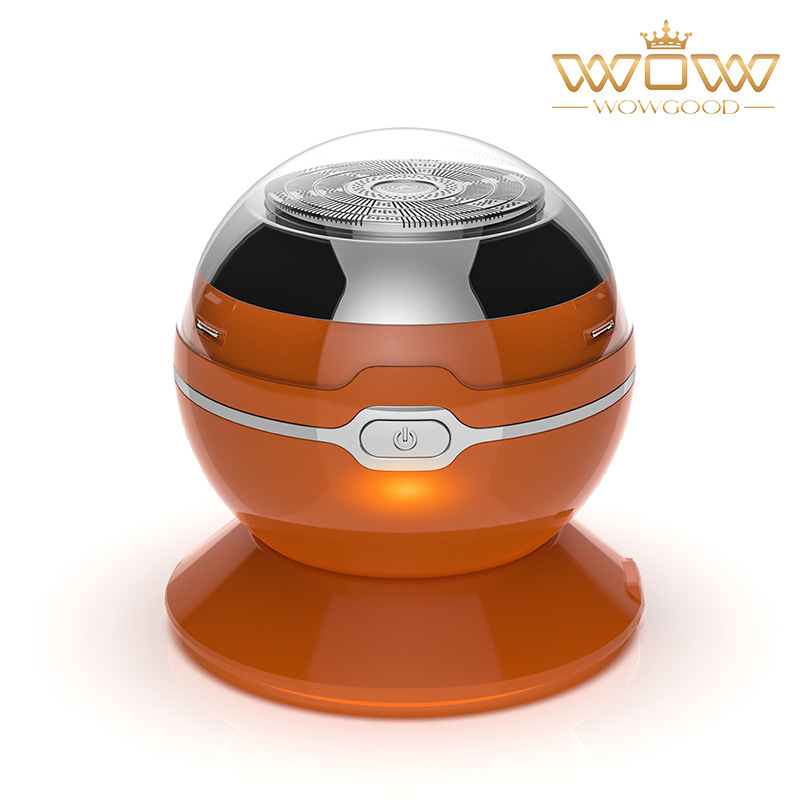 Afeitadora eléctrica esférica para cabeza rapada, mini máquina de una sola cabeza, recargable y resistente al agua