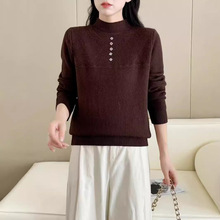 【绵羊绒】羊绒女衫半高领加绒加厚毛衣保暖一体绒内搭羊毛打底衫