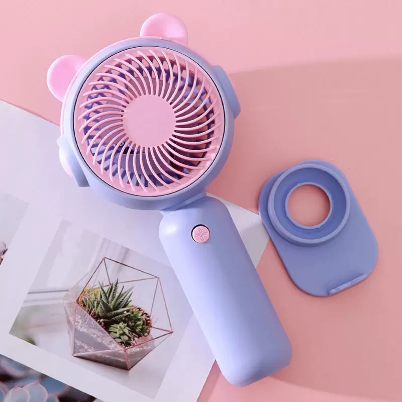 Mini ventilador portátil de color macarron con base, carga usb, pequeño ventilador de escritorio portátil regalo de verano image 21