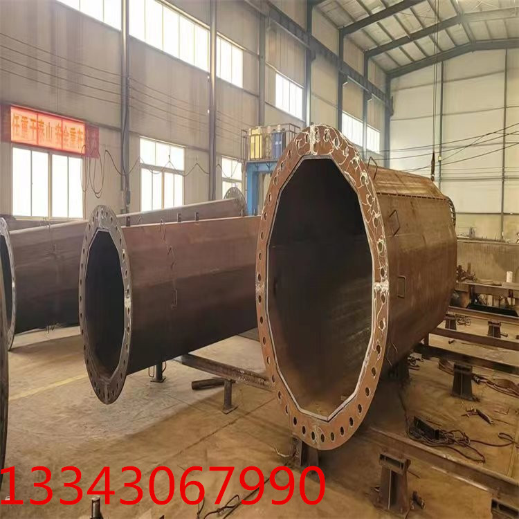 山东电力钢杆 双回路钢管杆 高压线路钢制电力杆 钢桩基础打桩