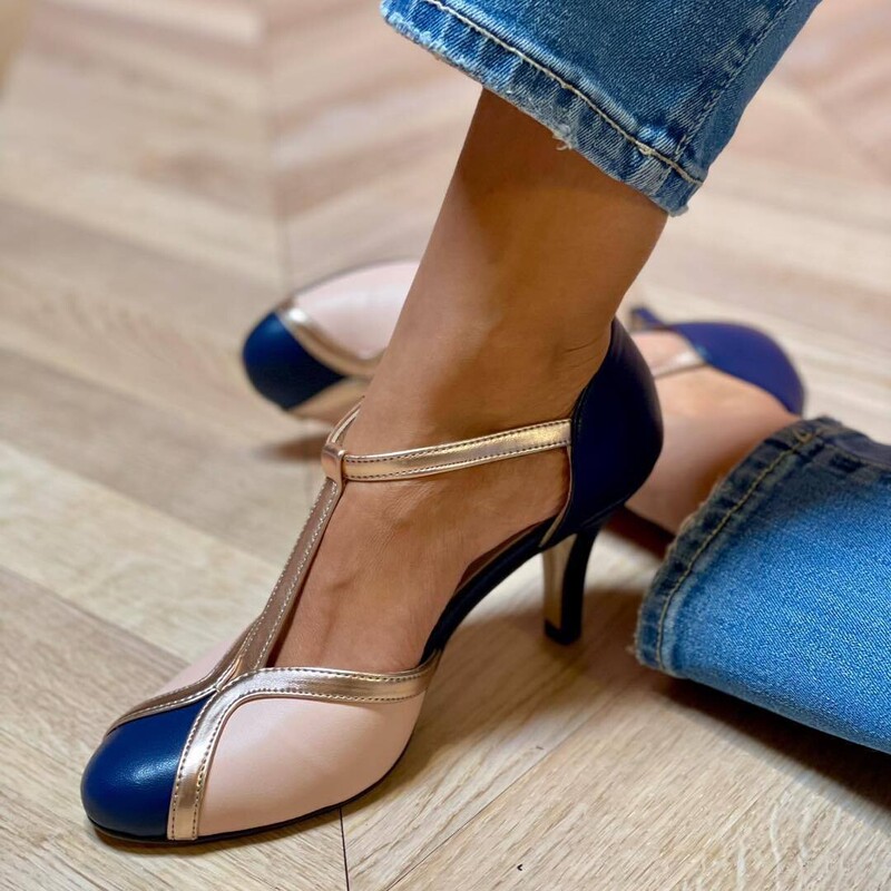 Cross-Border Export Model 2024 Summer High-Heeled Fashion Round Toe 40-43 Large Size Color Matching Open-Toe Sandals