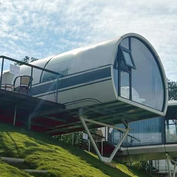 Space cápsula B & B Casa Red Design Villa móvil al aire libre de dos pisos Base de producción Alojamiento inteligente