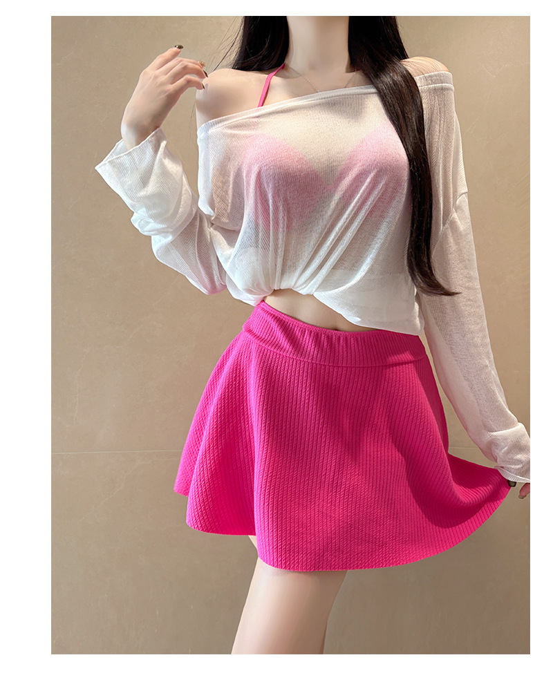 Plus Size Swimwear 3-Piece Set Tummy Control Bikini With Underwire & Long Sleeve Cover-Up For Women_ecoleips.com