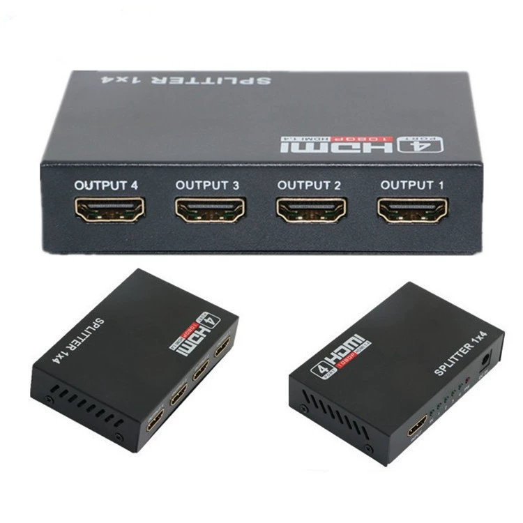 Фабричное оптовое распределительное устройство HDMI с разрешением 1080p 1 × 4 с одинаковым дисплеем, распределительное устройство HDMI для одного порта 4